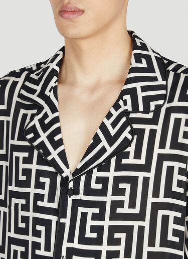Monogram Pyjama Shirt Balmain Monogram Pyjama Shirt Black bln0151013