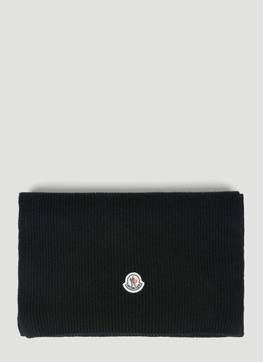 Moncler Logo Patch Scarf Black mon0150031