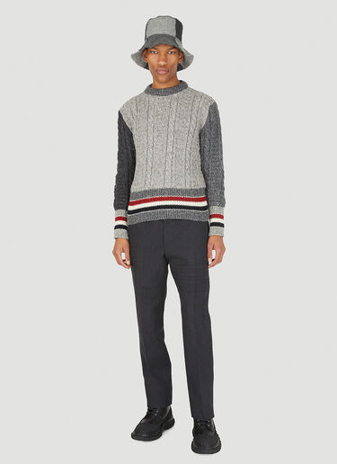 Thom Browne Cable Knit Sweater Grey thb0145017
