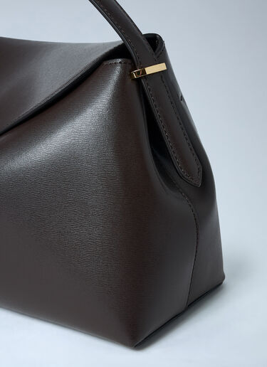 TOTEME T-Lock Leather Top-Handle Bag Brown tot0263078