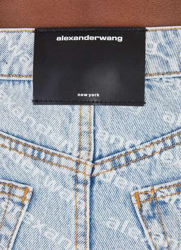 Alexander Wang Logo Denim Shorts Blue awg0245042