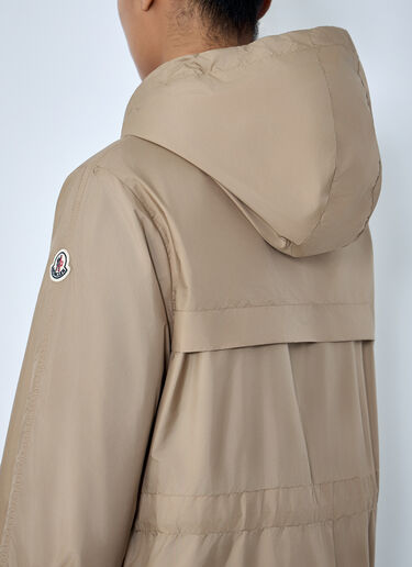 Moncler Hooded Parka Coat Beige mon0264013