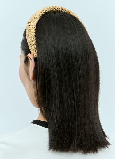 Miu Miu Woven Headband Beige miu0256035