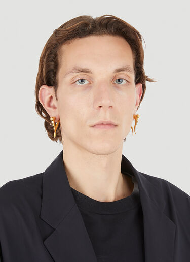 Balenciaga Force Double Horn Earrings Gold bal0146084