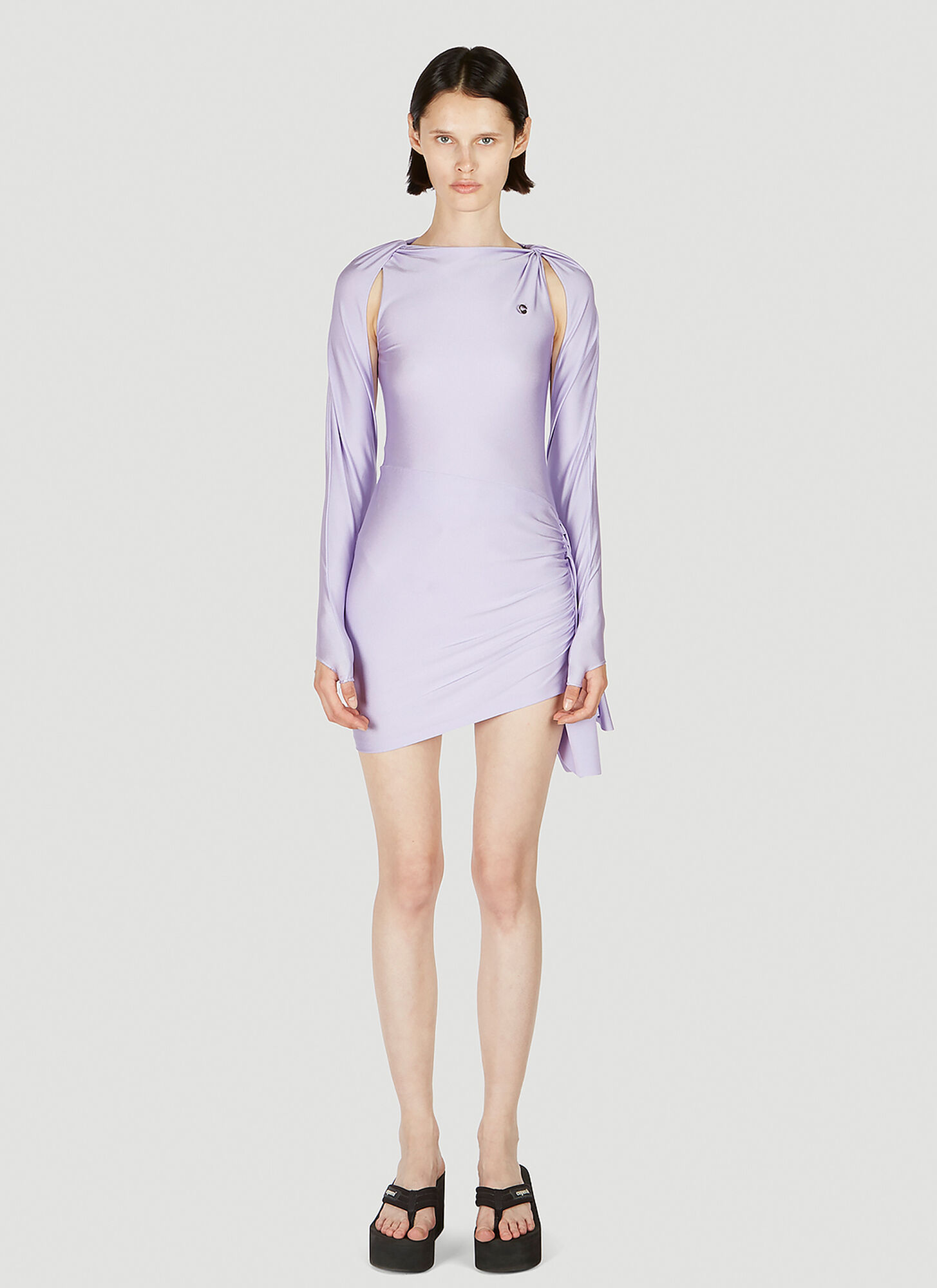 Shop Coperni Draped Dress In Lilac