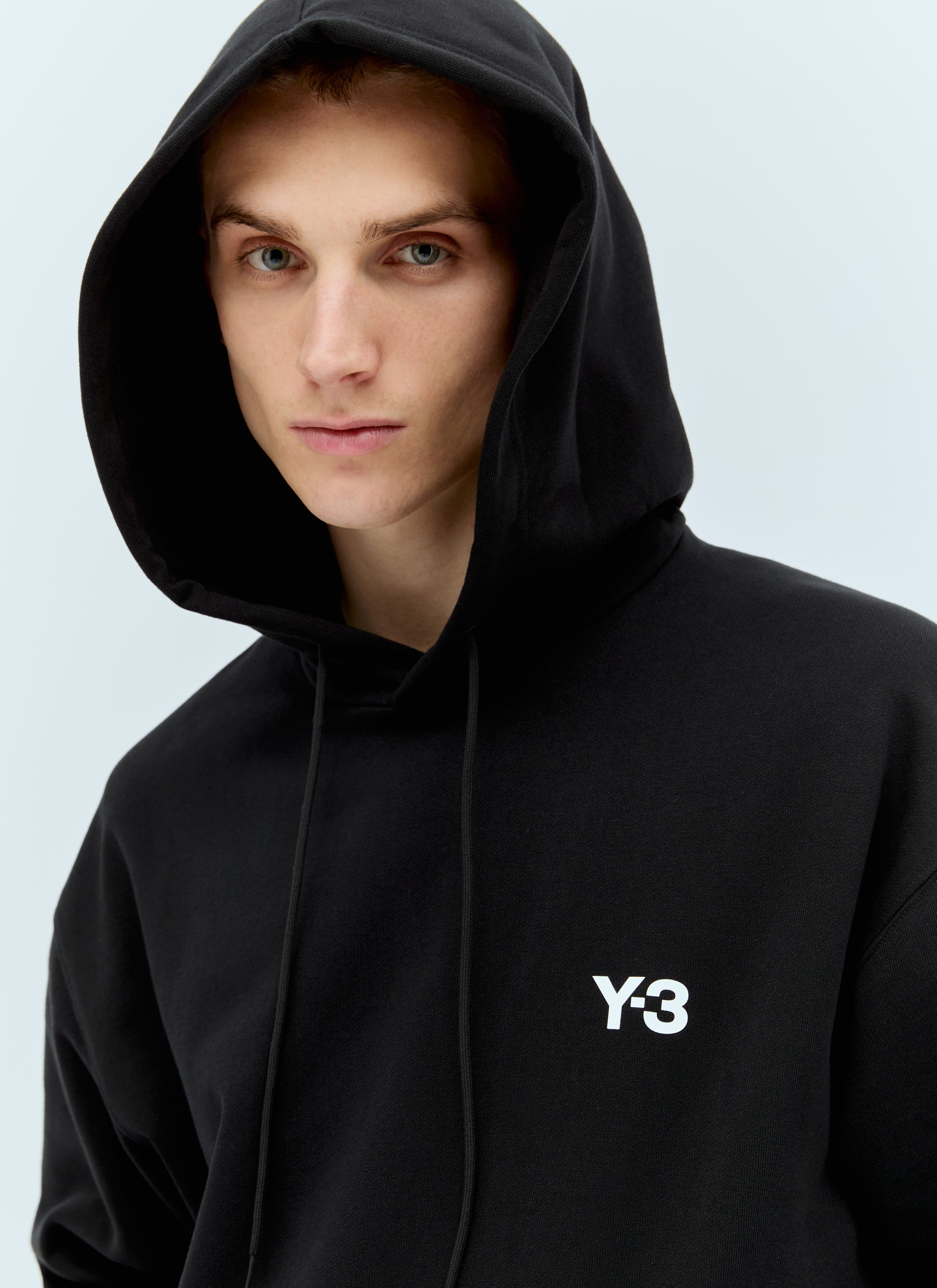 Y 3 x Real Madrid Men s Logo Print Hooded Sweatshirt in Black LN CC
