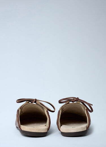 Leather Lace-Up Mules Miu Miu Leather Lace-Up Mules Brown miu0263031