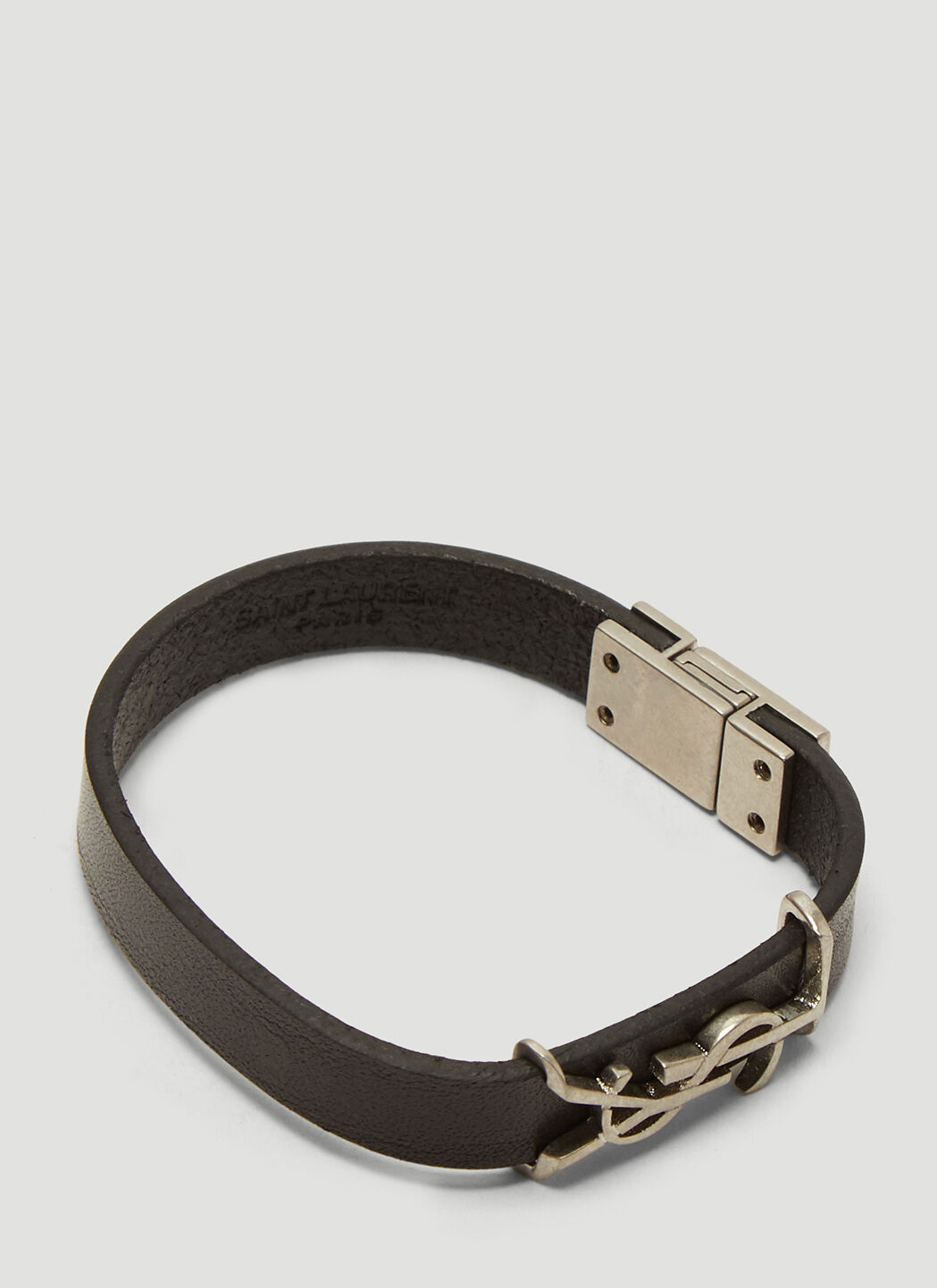 Saint Laurent Leather Bracelet ブラック sla0138034