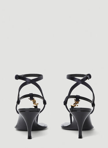 Cassandra Kitten Heel Sandals Saint Laurent Cassandra Kitten Heel Sandals Navy sla0252043