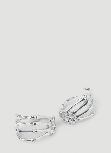 Raf Simons Set of Two Skeleton Hand Bracelets Silver raf0248014
