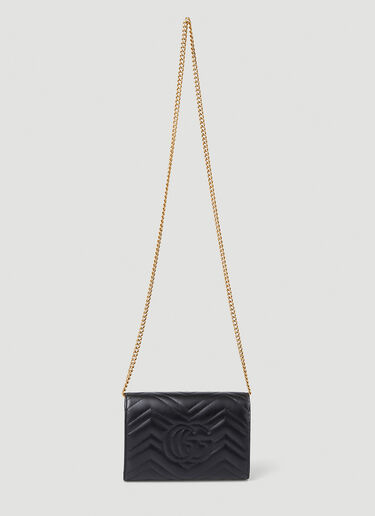 Gucci GG Marmont Quilted Mini Chain Shoulder Bag in Black | LN-CC®