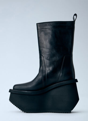 Rick Owens Factory Leather Boots Black ric0165009