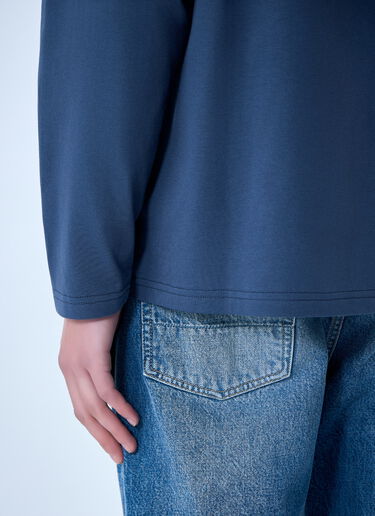 Jil Sander Ribbed Crewneck Long Sleeve Top Light Blue jil0164001