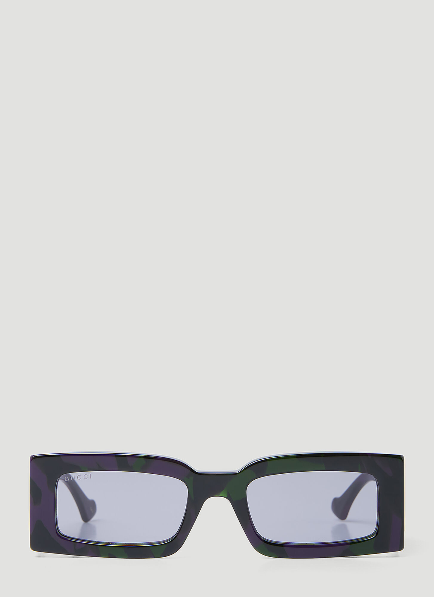 Shop Gucci Gg Rectangular Sunglasses In Purple