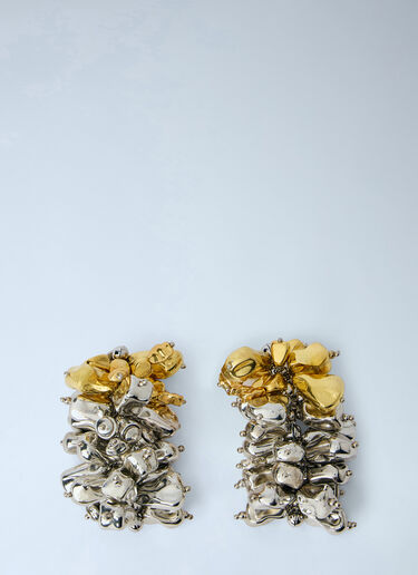 LN-CC® - Dries Van Noten: Sculptural Metal Earrings - Silver Dries Van Noten Sculptural Metal Earrings Silver dvn0265037
