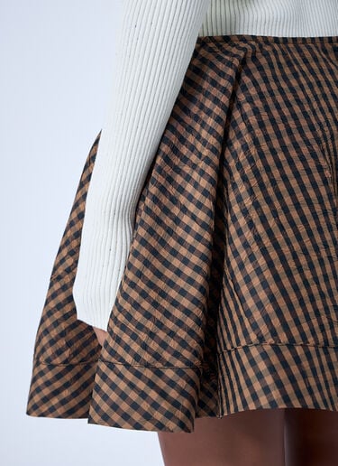 GANNI Check Mini Skirt Brown gan0263016