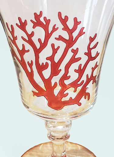 Les-Ottomans Set Of Four Coral Glasses Clear wps0691544