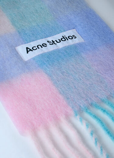 LN-CC® - Acne Studios: Mohair Checked Scarf - Light Blue Acne Studios Mohair Checked Scarf Light Blue acn0265041