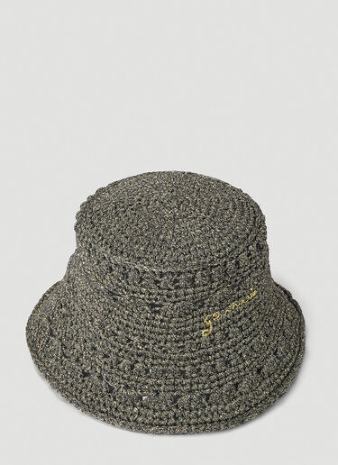 GANNI Crochet Bucket Hat Brown gan0253059