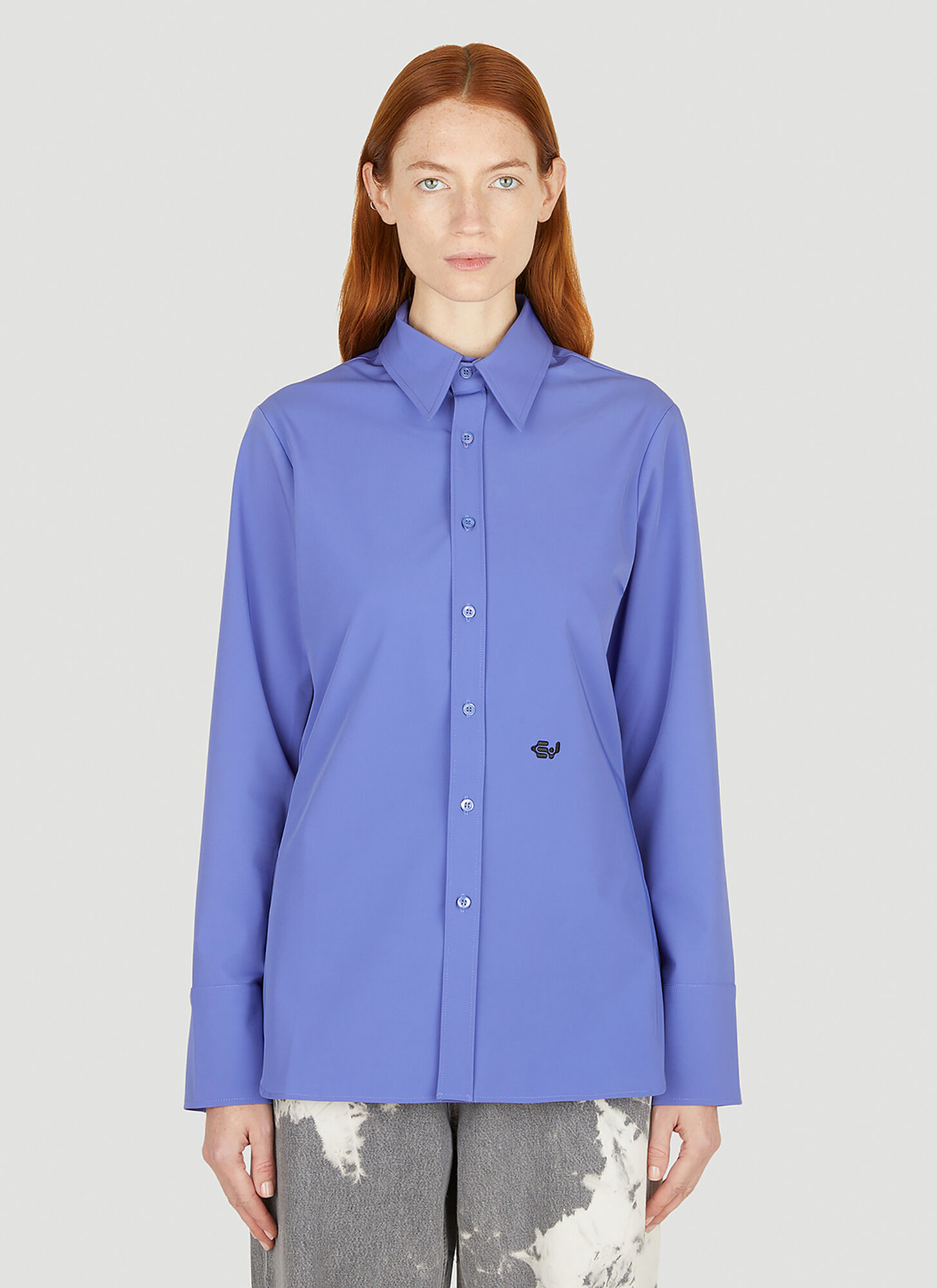 Eytys Trix Button Down Shirt In Blue