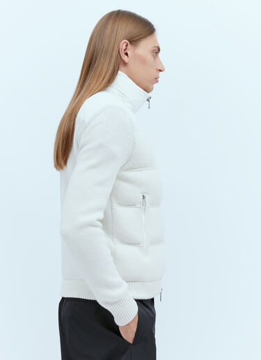 Padded Zip Up Cardigan Moncler Padded Zip Up Cardigan White mon0153015