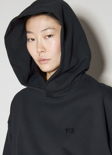 Y-3 Logo Applique Hooded Sweatshirt Black yyy0256006