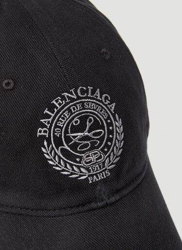 Balenciaga Logo Embroidered Baseball Cap Black bal0148078