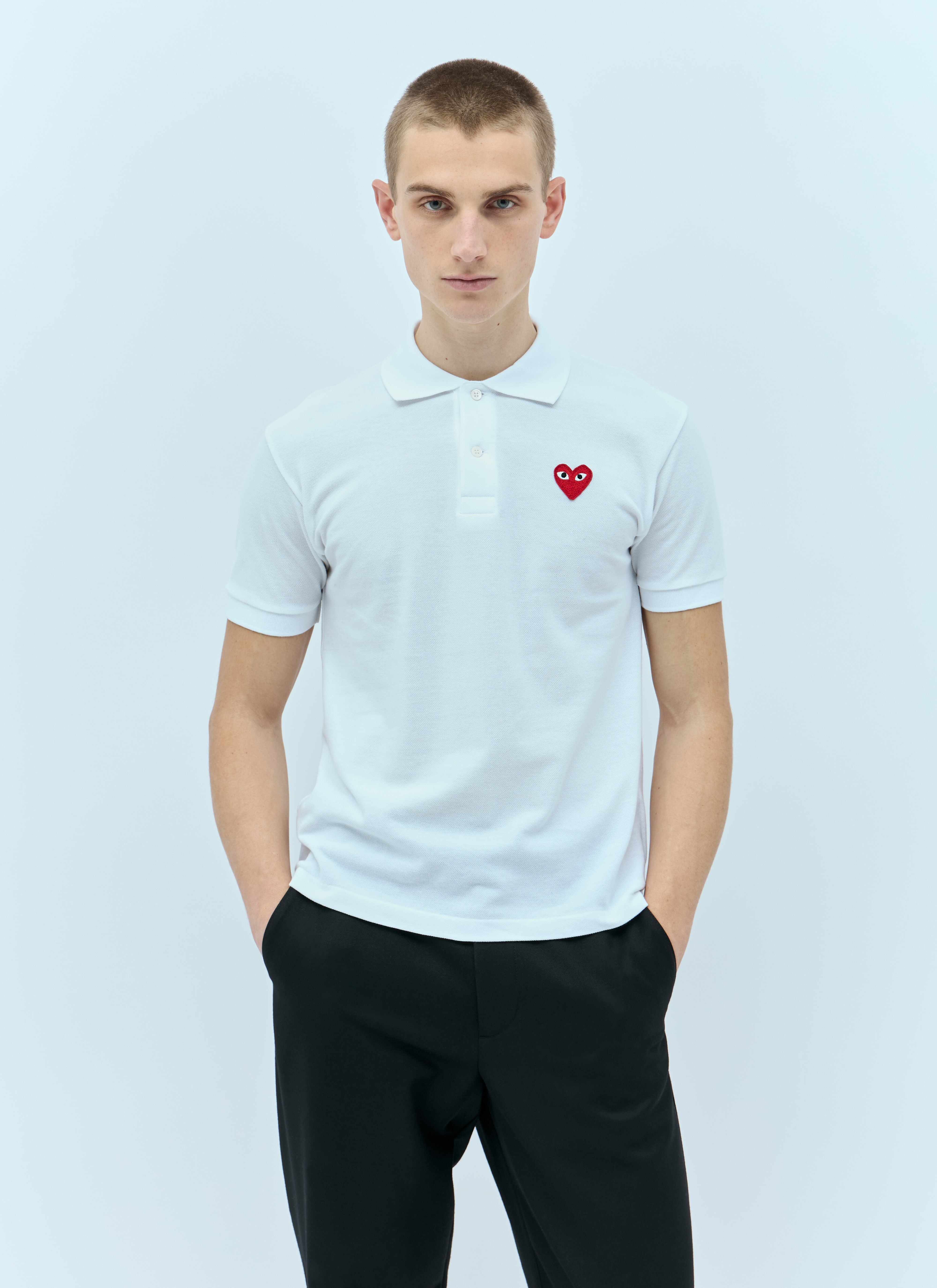 Comme Des Garçons PLAY 徽标贴饰 Polo 衫 黑色 cpl0356001