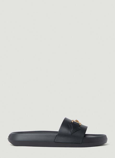 Versace Medusa Open Toe Slides Black ver0153009