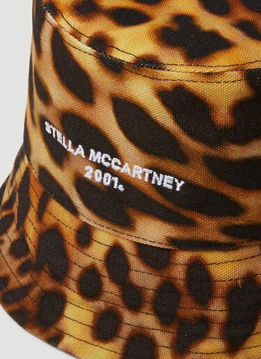 Stella McCartney 동물 프린트 버킷 햇 브라운 stm0249041