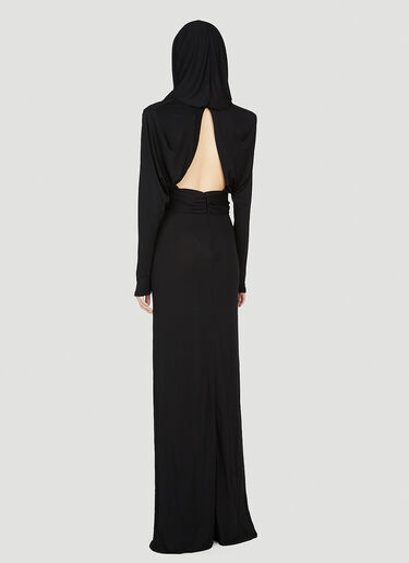Hooded Maxi Dress Saint Laurent Hooded Maxi Dress Black sla0252001
