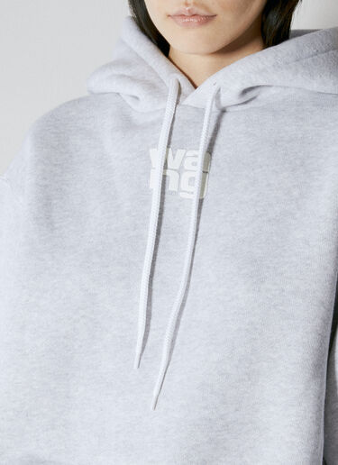 Alexander Wang 퍼프 로고 후드 스웨트셔츠 그레이 awg0253008