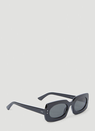 Clean Waves Inez & Vinoodh Low Rectangle Sunglasses Black clw0353006