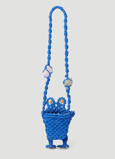 Chopova Lowena Frog Macrame Shoulder Bag Blue cho0251010