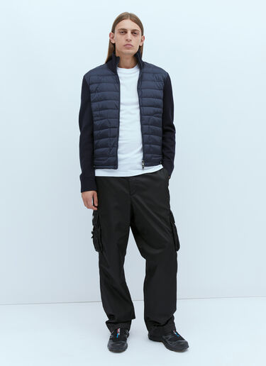Moncler Logo Patch Zip-Up Cardigan Navy mon0153018