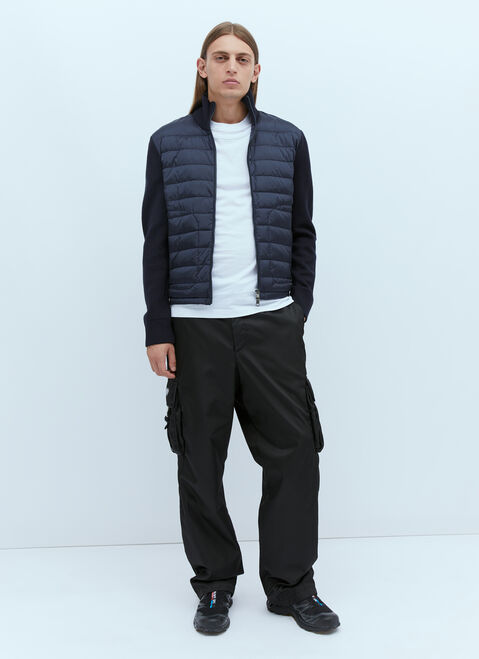 Moncler Logo Patch Zip-Up Cardigan Khaki mon0154036