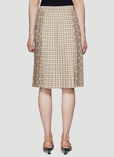 Burberry Multi Check Pleated Skirt Beige bur0238020