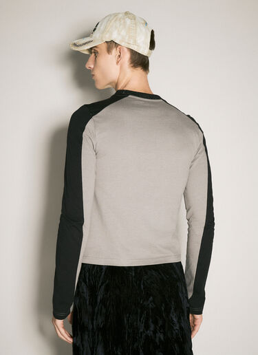 Martine Rose Long-Sleeve Shrunken T-Shirt Grey mtr0358009