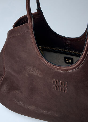 LN-CC® - Miu Miu: Ivy Nappa Leather Shopping Bag - Brown Miu Miu Ivy Nappa Leather Shopping Bag Brown miu0266110