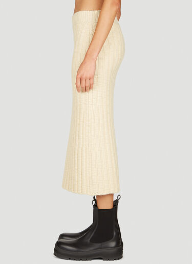 Jil Sander+ 羊毛罗纹中长半身裙 米色 jsp0253010