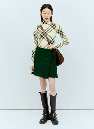 Burberry 羊毛短褶裙 绿色 bur0255035