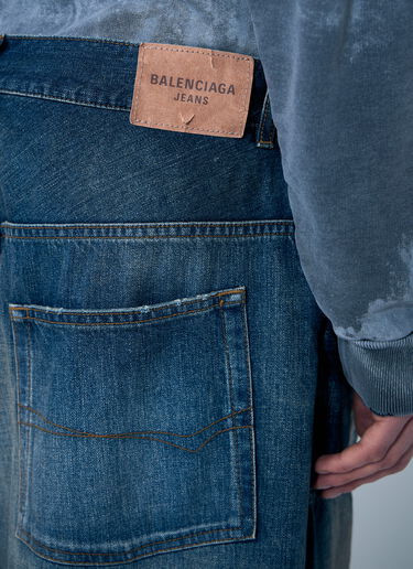 Balenciaga Baggy Panel Construction Jeans Blue bal0159002