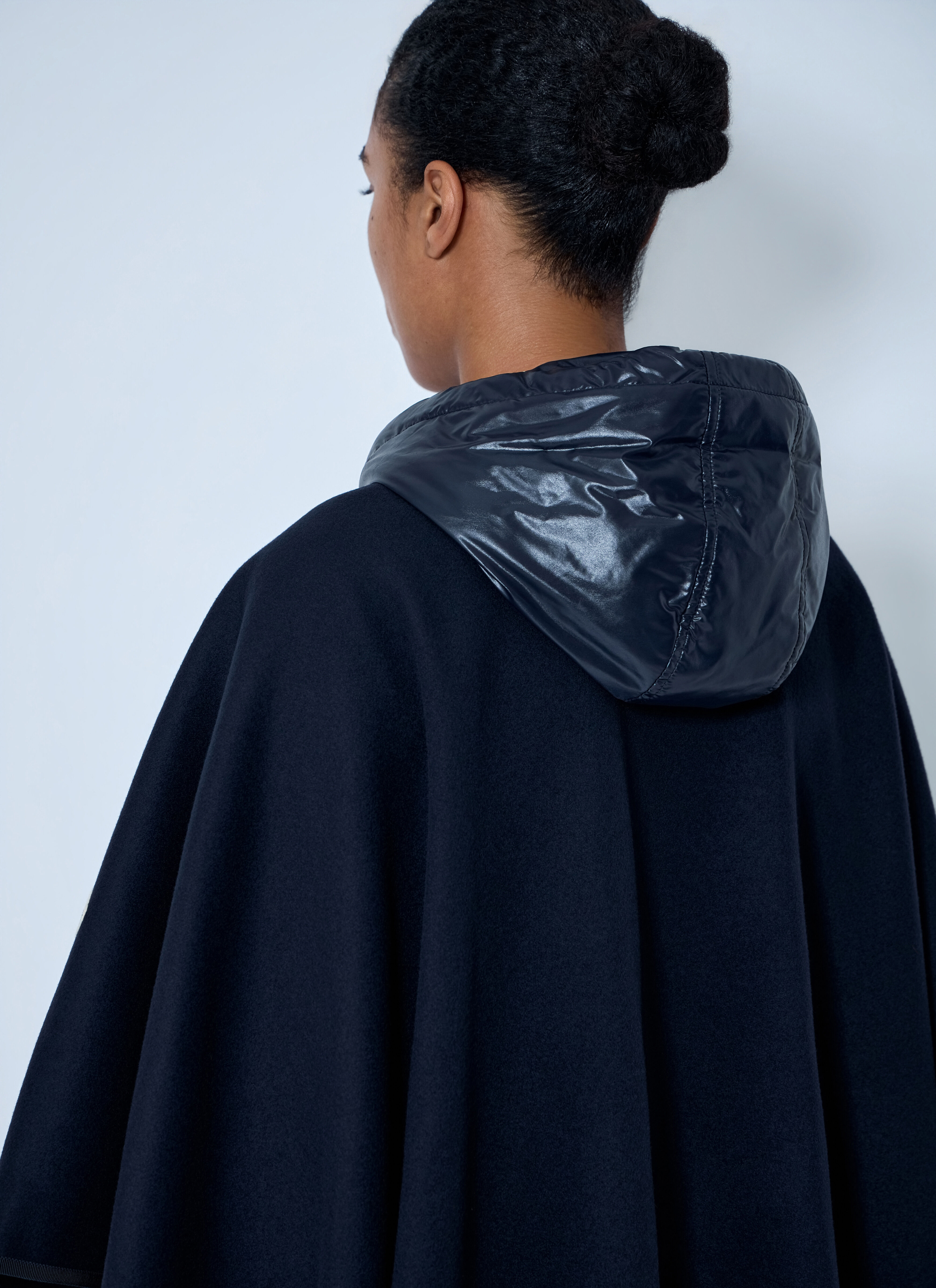 Moncler Women's' Hooded Cape with Belted Waist in Navy | LN-CC®