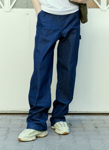 Sky High Farm Workwear 双层牛仔膝部拼接长裤 蓝色 skh0354001