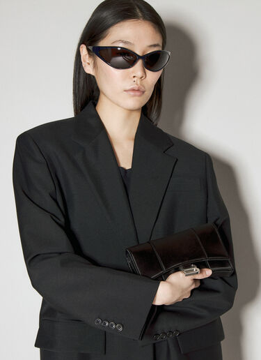 Balenciaga Hourglass Wallet On Chain Black bal0255079