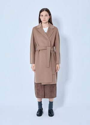 Max Mara Belted Wool-Blend Coat Camel max0265224