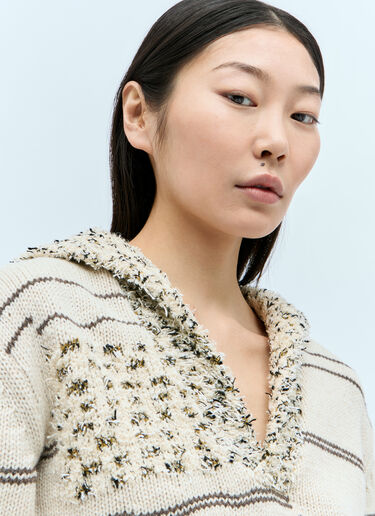 Bottega Veneta Panelled Textured Sweater Cream bov0257011