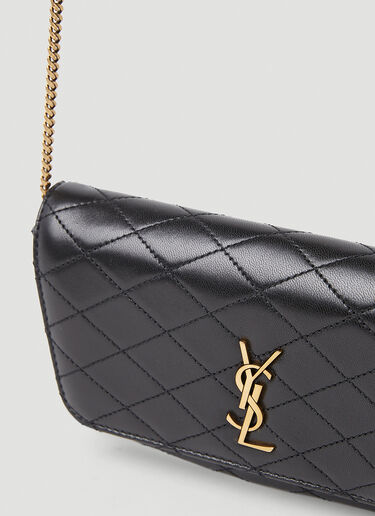 Saint Laurent 绗缝链条太阳镜盒 黑色 sla0252077