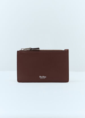 Max Mara Logo Embossed Cardholder Brown max0257051