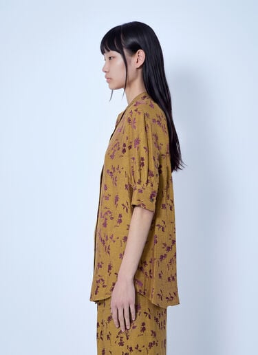 LN-CC® - Dries Van Noten: Floral Patterned Button-Down Shirt - Yellow Dries Van Noten Floral Patterned Button-Down Shirt Yellow dvn0266008